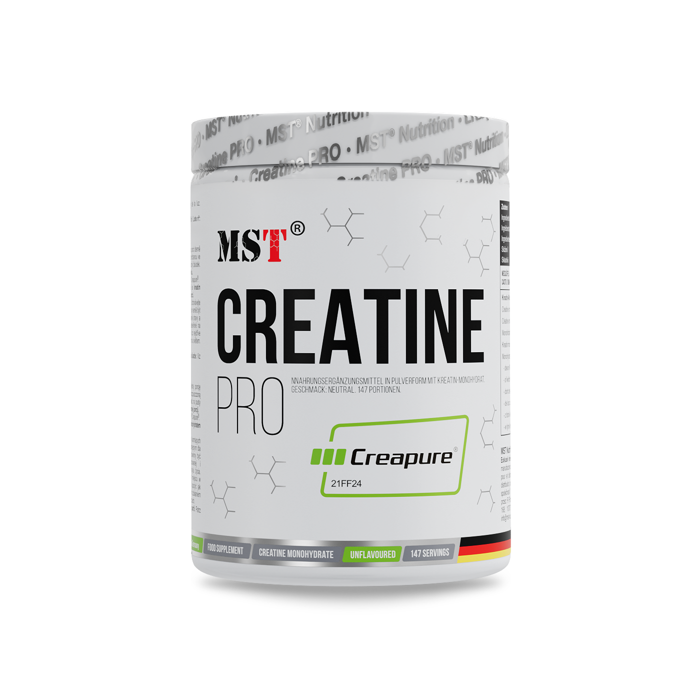 Creatin CREAPURE 500g. Abbildung: MST Creatine Pro Creapure, 500 g