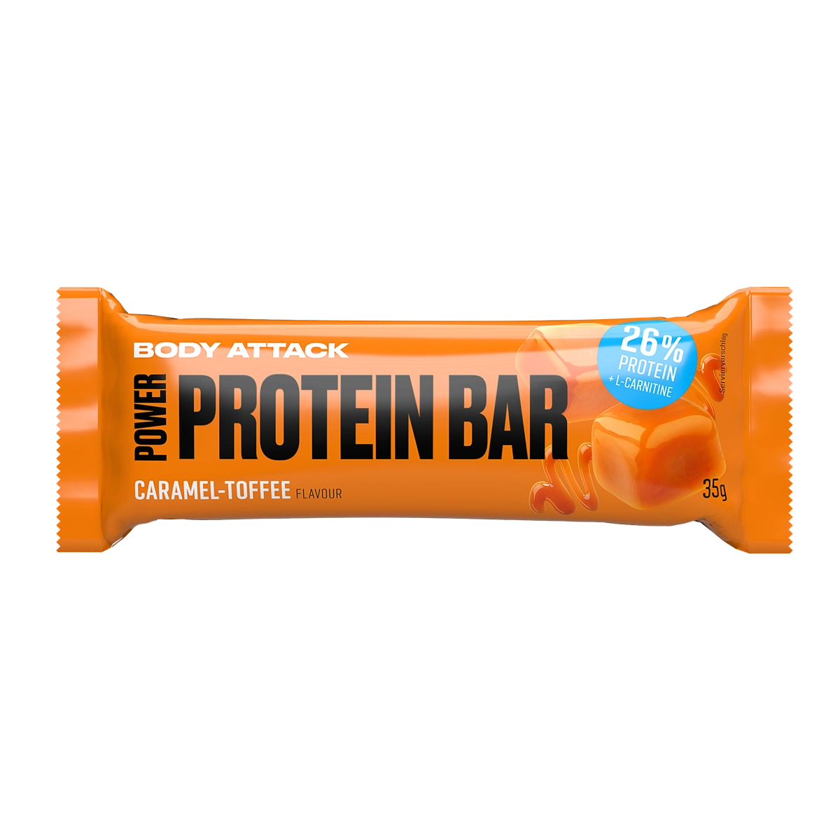 Body Attack Caramel-Toffee. Abbildung: Caramel-Toffee, 35 g